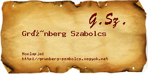 Grünberg Szabolcs névjegykártya